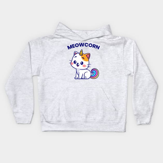 MEOWCORN CAT Kids Hoodie by Meow Meow Cat